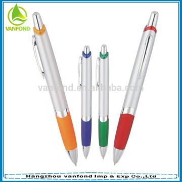 Cheap plastic ballpoint pen stationery product with rubber grip